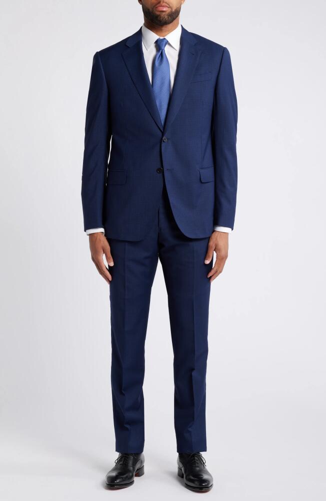 Emporio Armani Microcheck Wool Suit in Royal Blue Cover