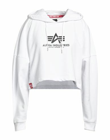 Alpha Industries Woman Sweatshirt White Cotton, Polyester Cover