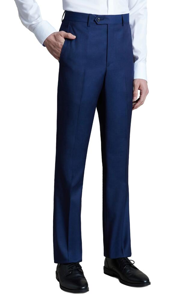 Santorelli Herringbone Wool Pants in Blue Cover