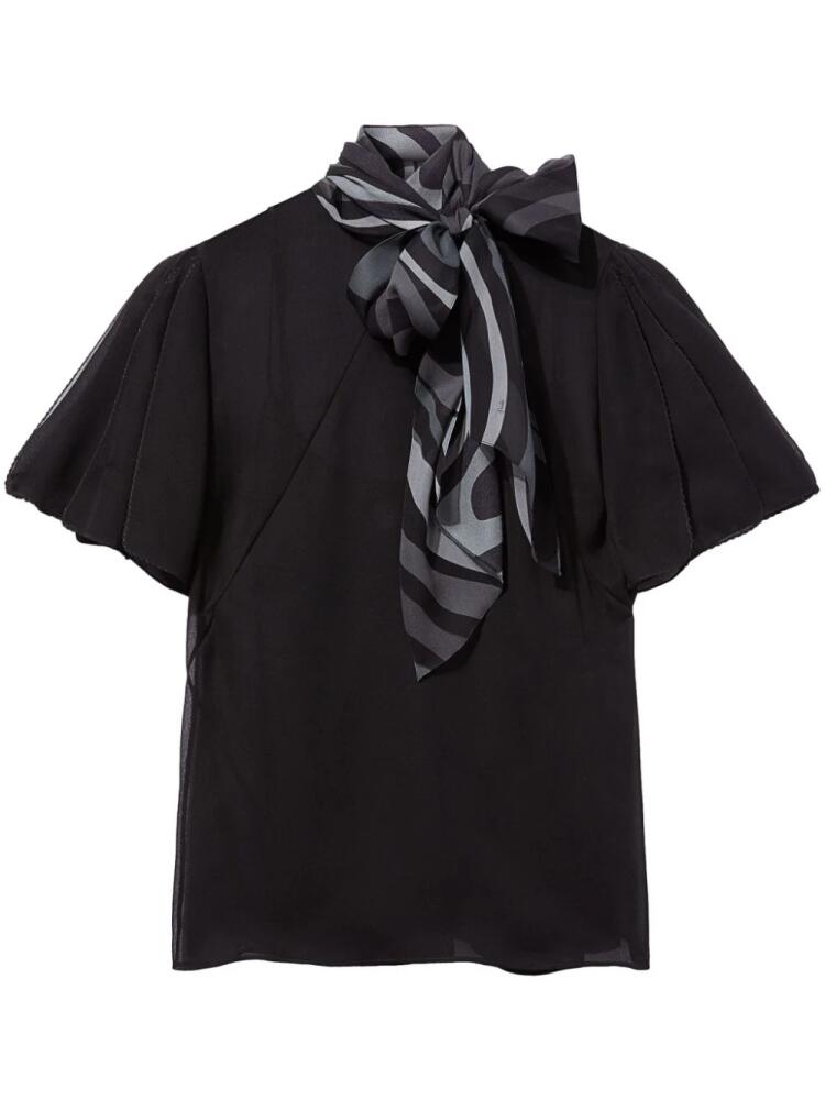 PUCCI Iride-print silk top - Black Cover