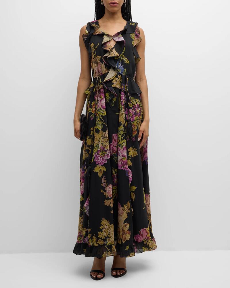 Kobi Halperin Lesley Floral-Print Ruffle Maxi Dress Cover