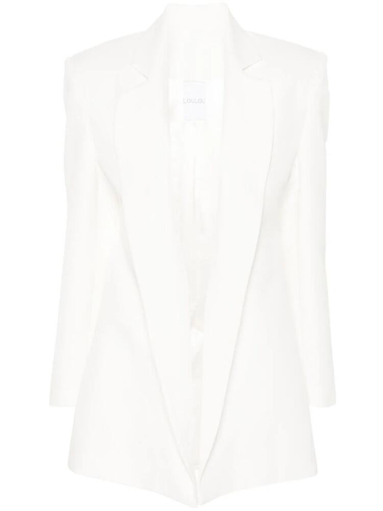 Loulou open silk blazer - Neutrals Cover