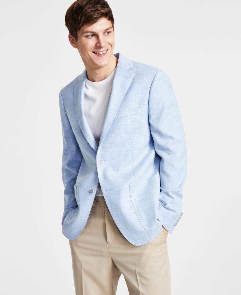 Calvin Klein Men's Solid Slim-Fit Soft Sport Coat - Light Blue Cover