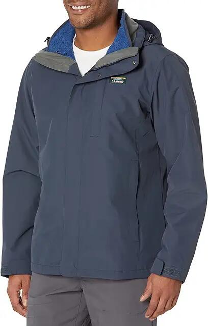 L.L.Bean Bean's Sweater Fleece 3-in-1 Jacket Regular (Carbon Navy/Ocean Blue) Men's Jacket Cover