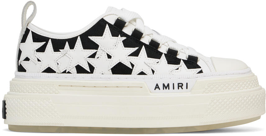 AMIRI White & Black Platform Stars Court Low Sneakers Cover