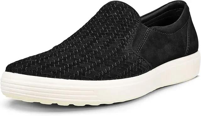 ECCO Soft Seven Woven Slip-On (Black) Men's Slip on Shoes Cover