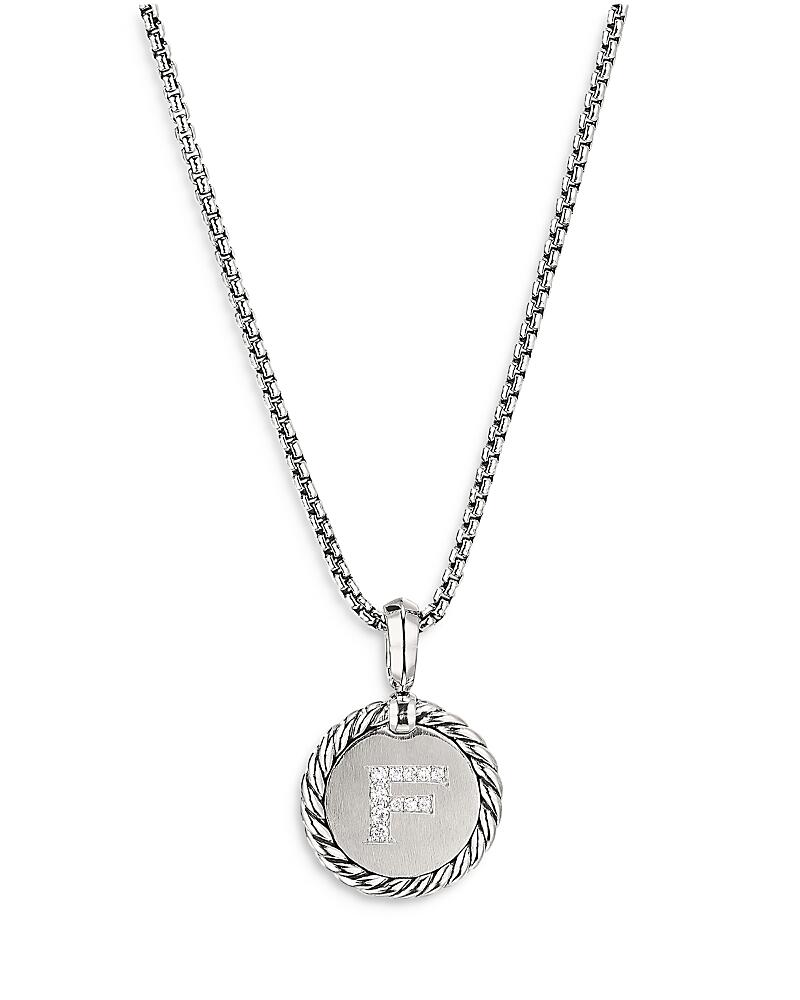 David Yurman Sterling Silver Cable Collectibles Initial Charm Necklace with Diamonds, 18 Cover