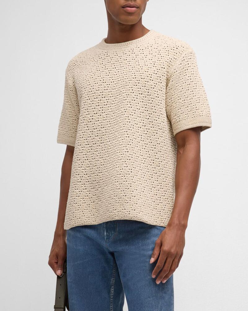 Bottega Veneta Men's Paper Textured Knit T-Shirt Cover