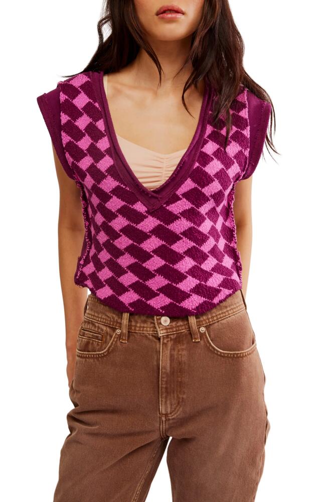 Free People Lola Crop Sweater Vest in Amaranth Flower Como Cover