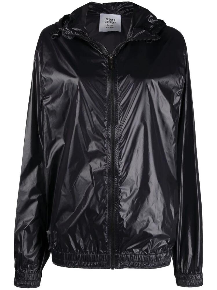 Opening Ceremony warped logo hooded jacket - Black Cover