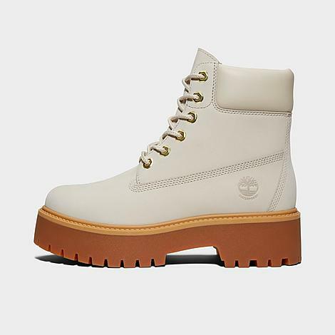 Timberland Women's Stone Street 6 Inch Waterproof Platform Boots in White/Light Taupe Cover