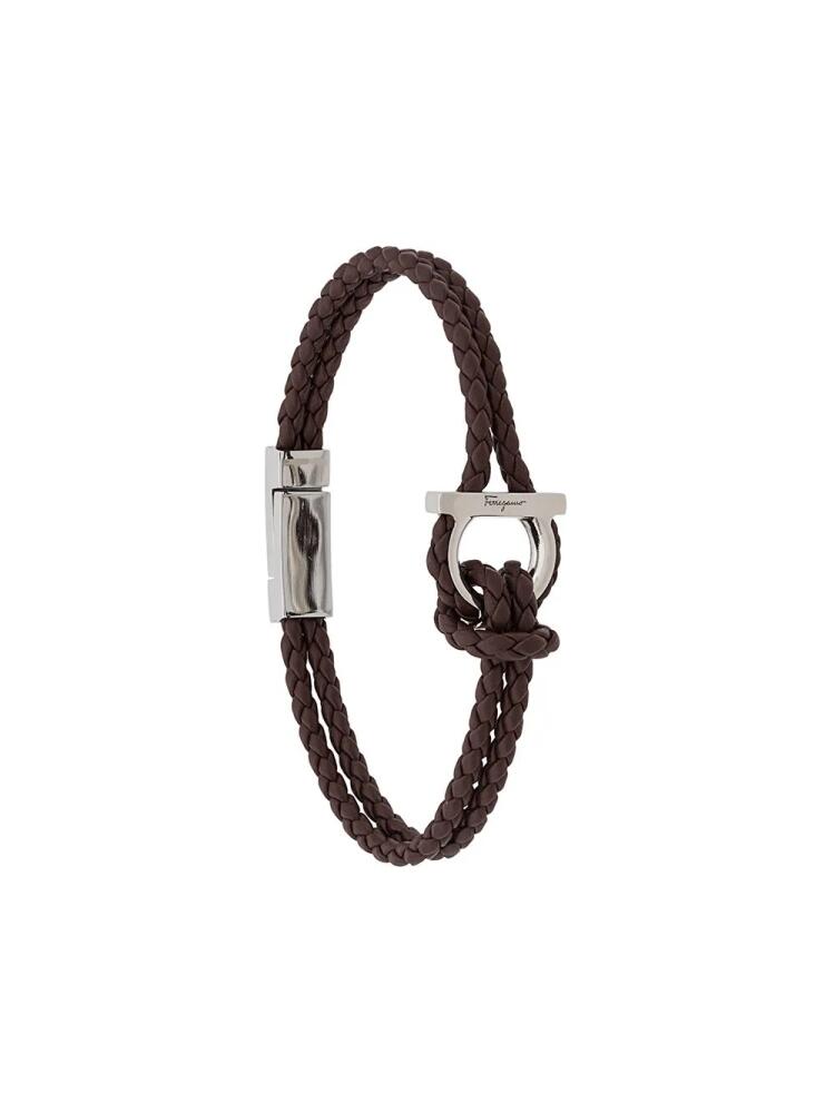 Ferragamo braided leather bracelet - Brown Cover