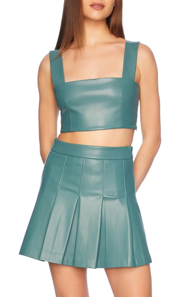 Susana Monaco Faux Leather Crop Tank in Rosemary Cover