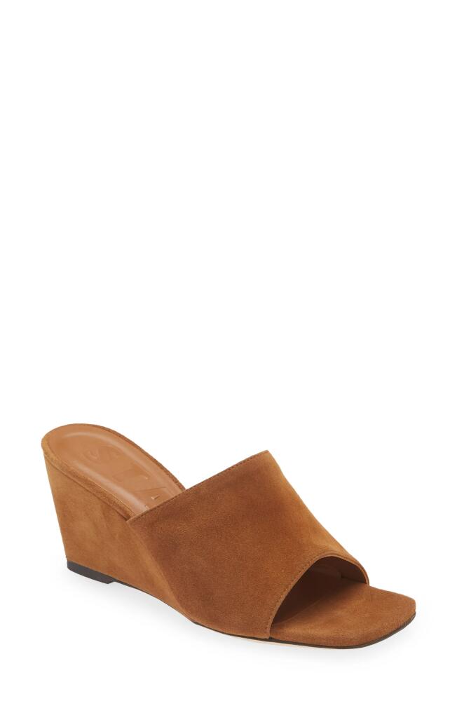 STAUD Blair Wedge Slide Sandal in Tan Cover