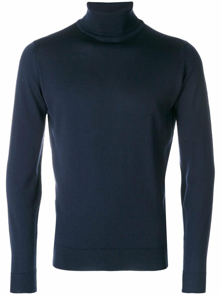 John Smedley roll neck jumper - Blue Cover