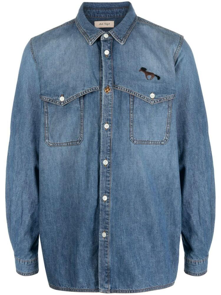 Nick Fouquet press-stud fastening denim shirt - Blue Cover