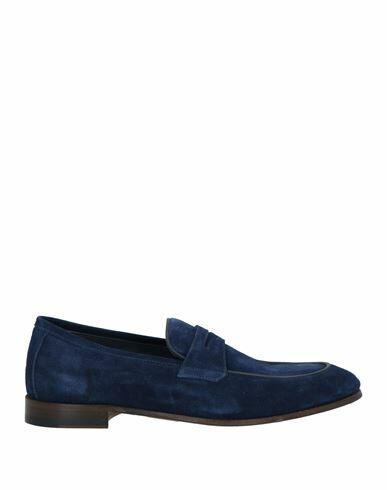 Calpierre Man Loafers Navy blue Leather Cover