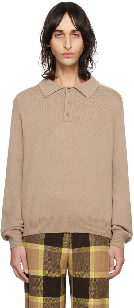 Bode Beige Spread Collar Polo Cover