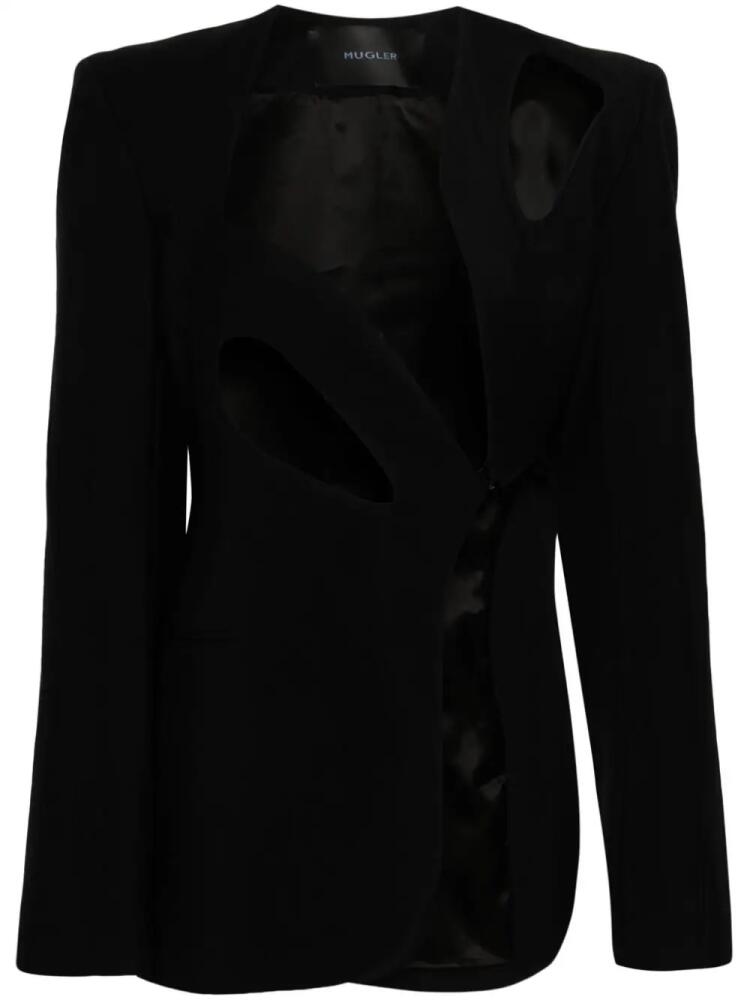 Mugler cut-out crepe blazer - Black Cover