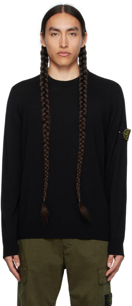 Stone Island Black Crewneck Sweater Cover