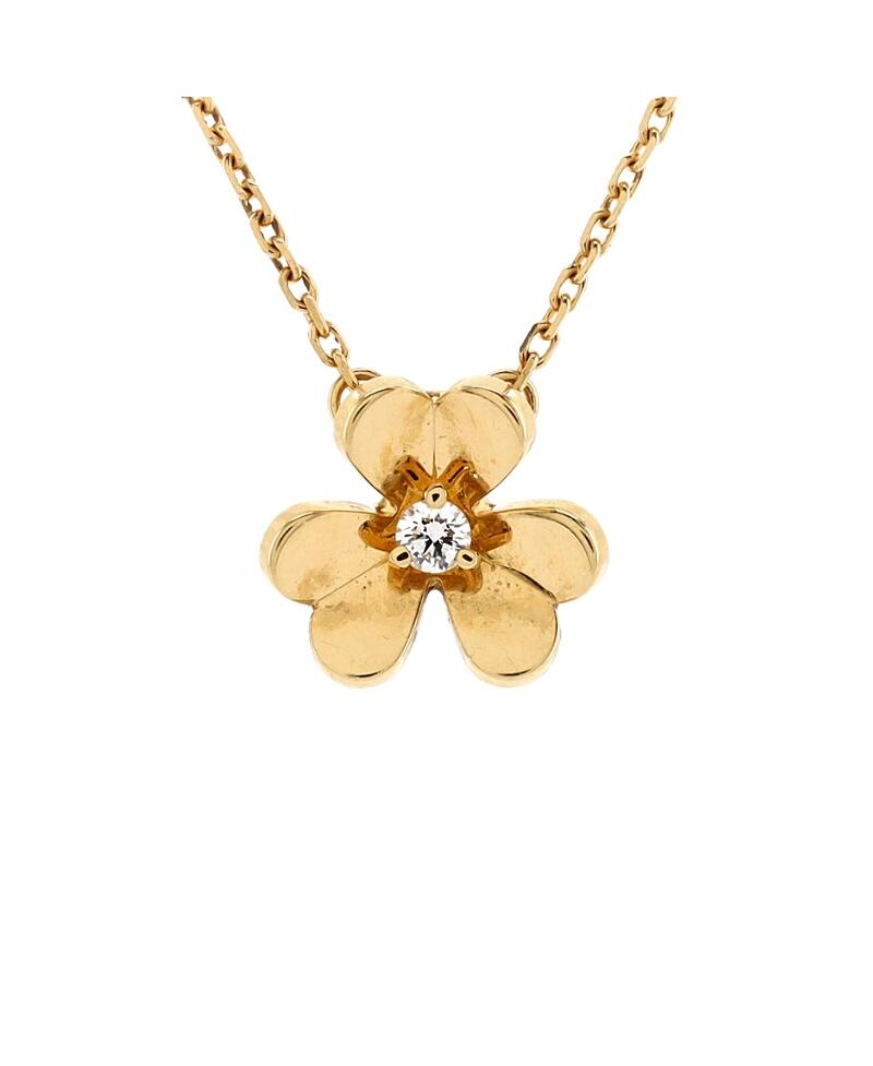 Pre-Owned Van Cleef & Arpels Mini Frivole Pendant Necklace 18K Gold and Diamond Cover