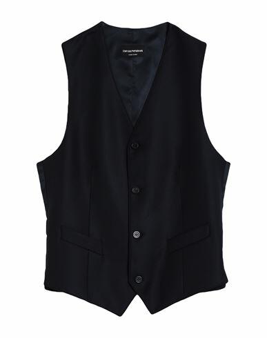 Emporio Armani Man Tailored Vest Midnight blue Virgin Wool, Mulberry silk Cover