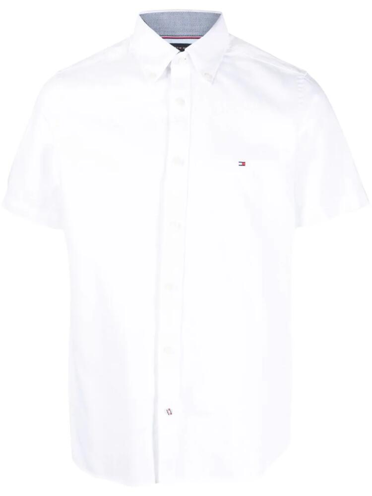 Tommy Hilfiger logo-embroidered short-sleeve shirt - White Cover