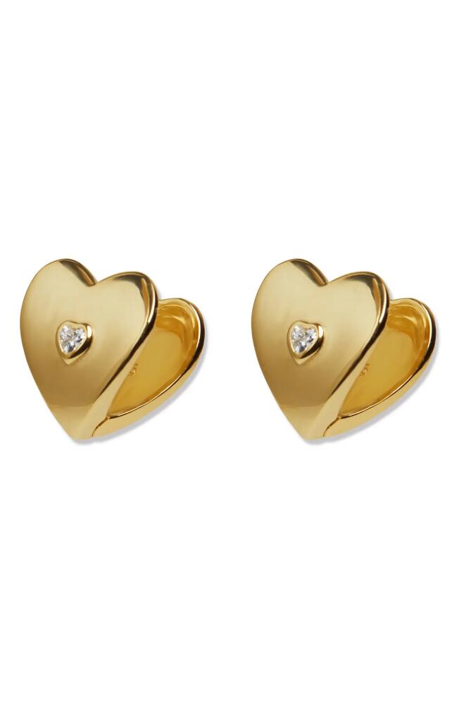 Argento Vivo Sterling Silver Heart Stud Earrings in Gold Cover