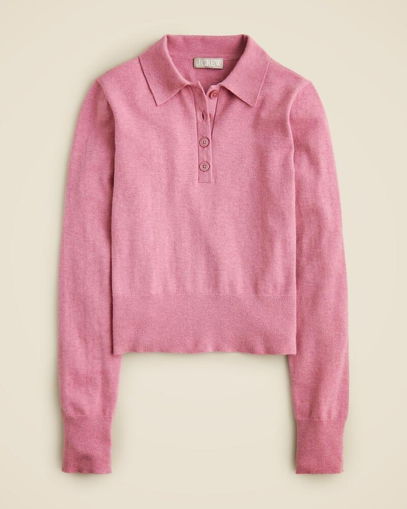 J.Crew Featherweight cashmere-blend long-sleeve polo shirt Cover