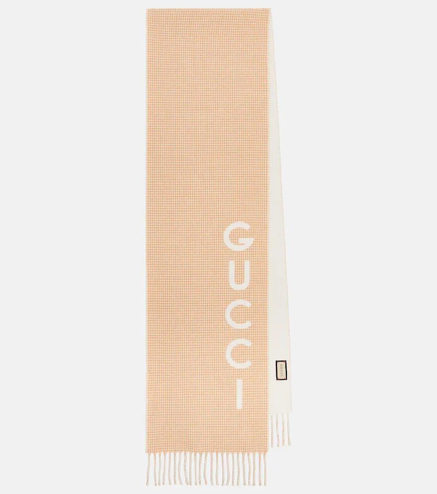 Gucci Logo jacquard wool and cashmere scarf Cover