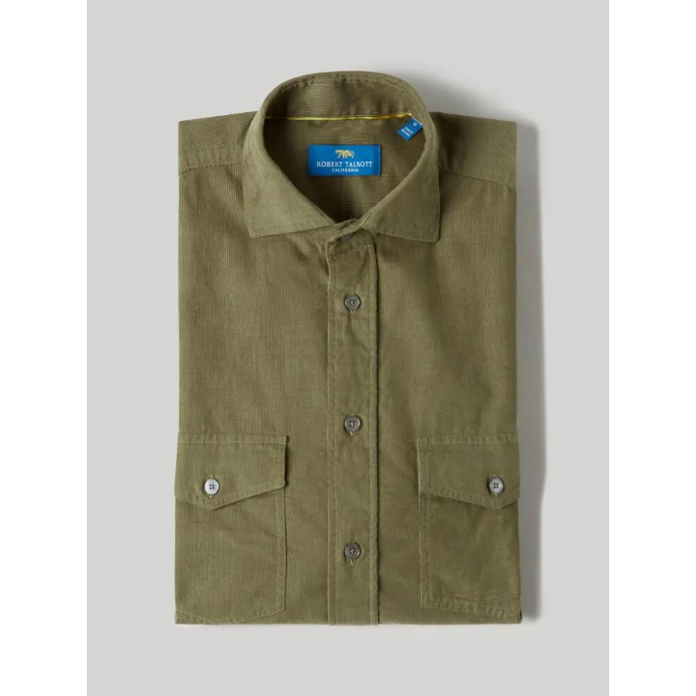 Robert Talbott Butler Pinwale Shirt in Olive Cover