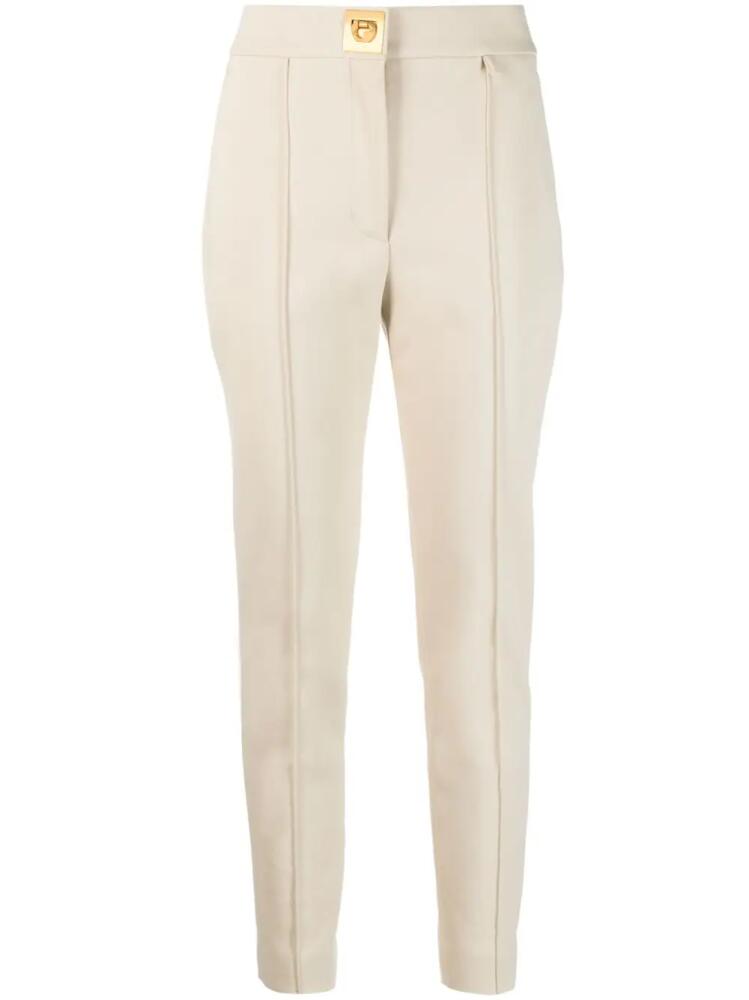 Givenchy logo-plaque slim-leg trousers - Neutrals Cover