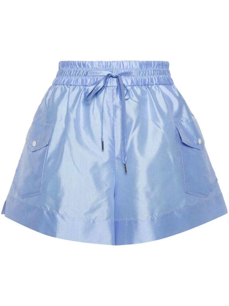 SANDRO high-waisted elasticated-waist shorts - Blue Cover