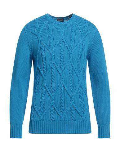 Drumohr Man Sweater Azure Merino Wool Cover