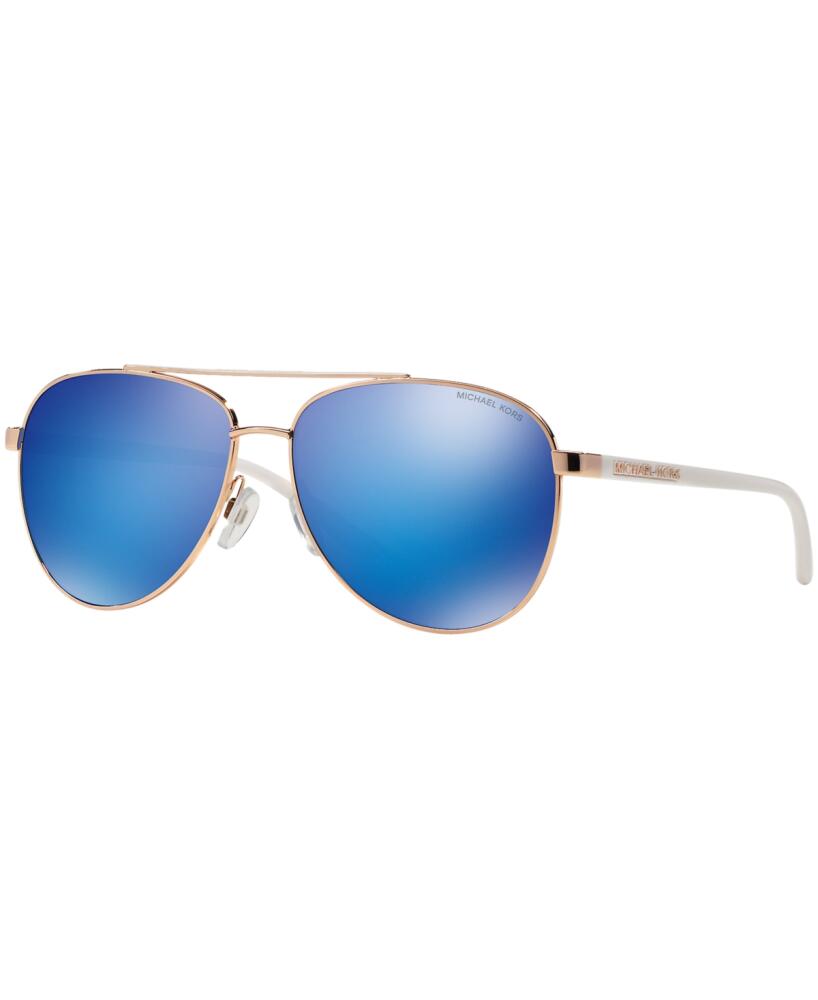 Michael Kors Hvar Sunglasses, MK5007 - ROSE GOLD/BLUE MIRROR Cover