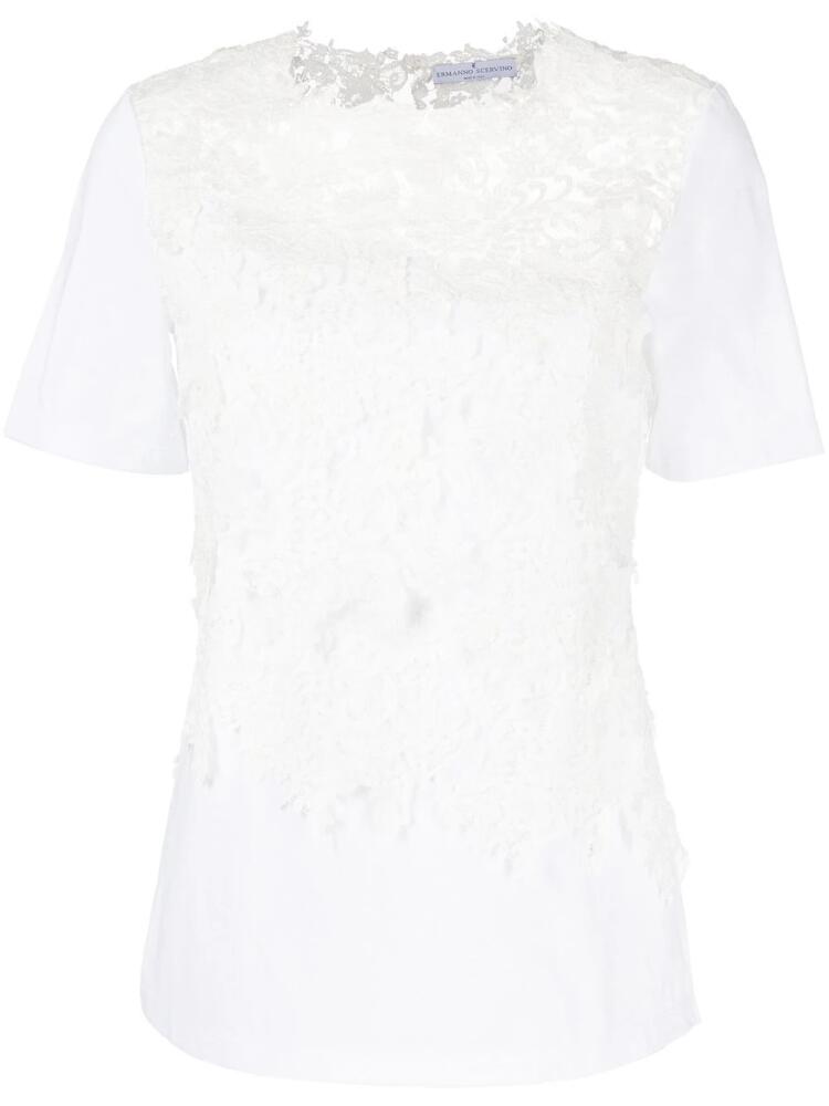 Ermanno Scervino handmade macramé lace T-shirt - White Cover