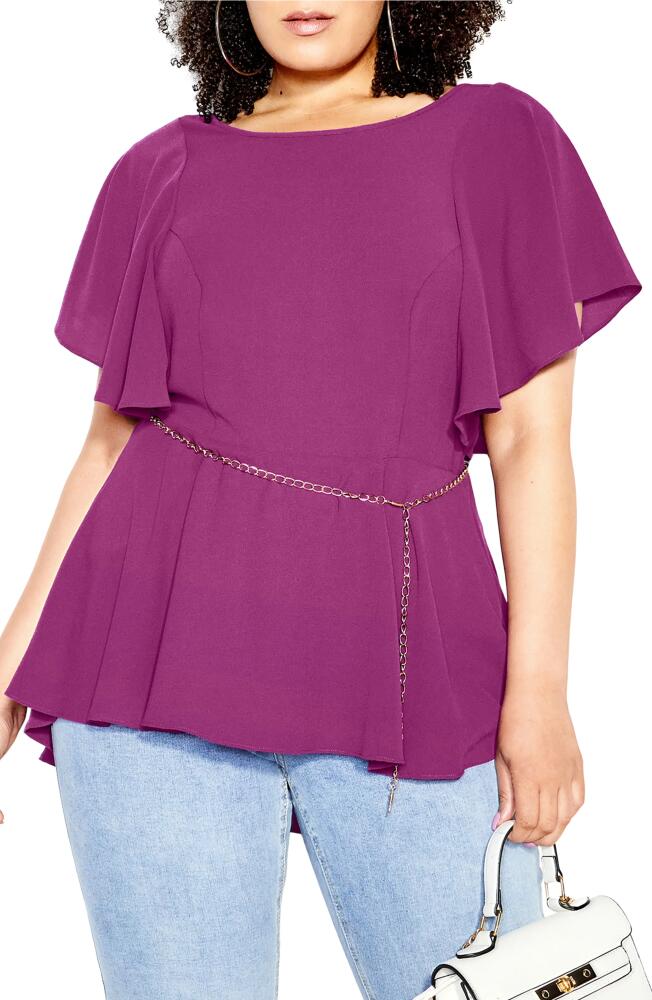 City Chic Romantic Mood Top in Magenta Cover