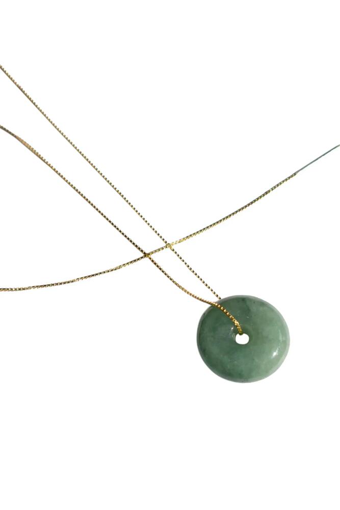 seree Button Green jade pendant necklace in Light Green Cover