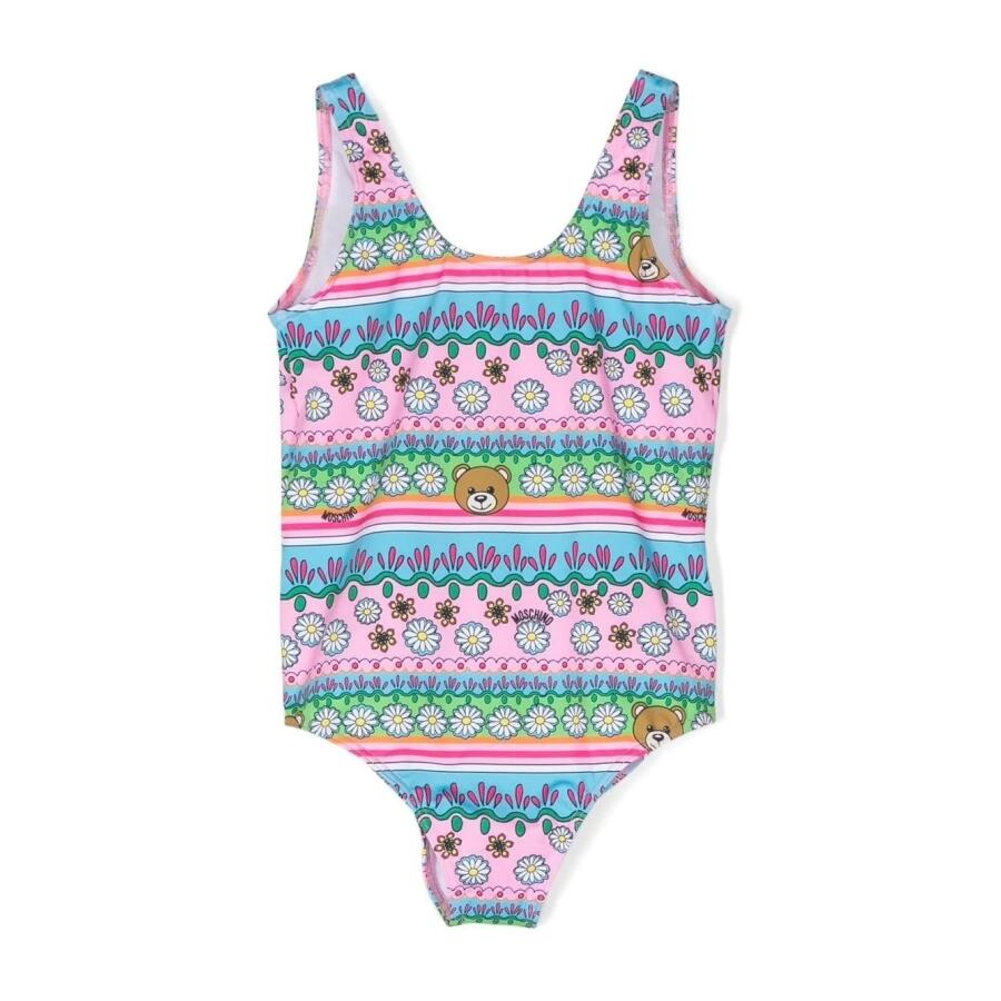 Moschino Girls Pink Toy Mandala Flowery One-Piece Swimsuit Cover