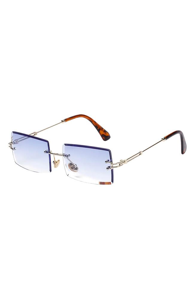 Fifth & Ninth Miami 58mm Rectangle Sunglasses in Gold/Blue Cover