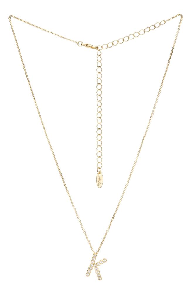 Ettika Crystal Initial Pendant Necklace in Gold- K Cover