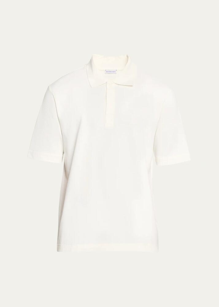 Burberry Men's Pique Contrast-Cuff Polo Shirt Cover