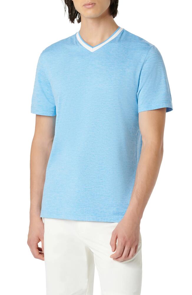 Bugatchi V-Neck Performance T-Shirt in Azure Cover