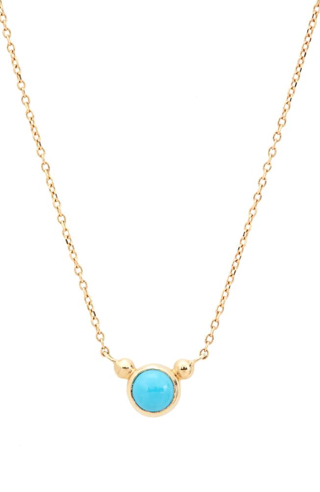 Anzie Bonheur Turquoise Pendant Necklace in Gold Cover