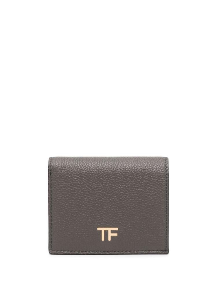 TOM FORD mini logo-plaque leather wallet - Grey Cover