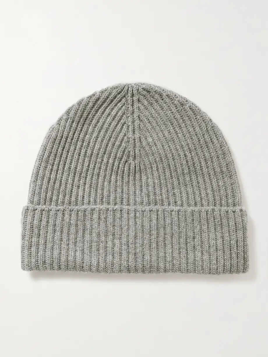 Johnstons of Elgin - Ribbed Cashmere Beanie - Gray Cover