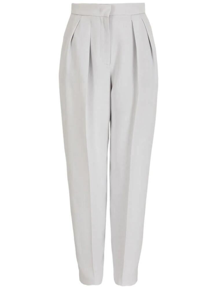 Giorgio Armani high-waisted silk tapered trousers - White Cover