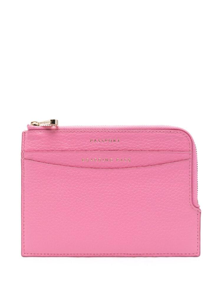 Aspinal Of London zip-up leather travel wal - Pink Cover