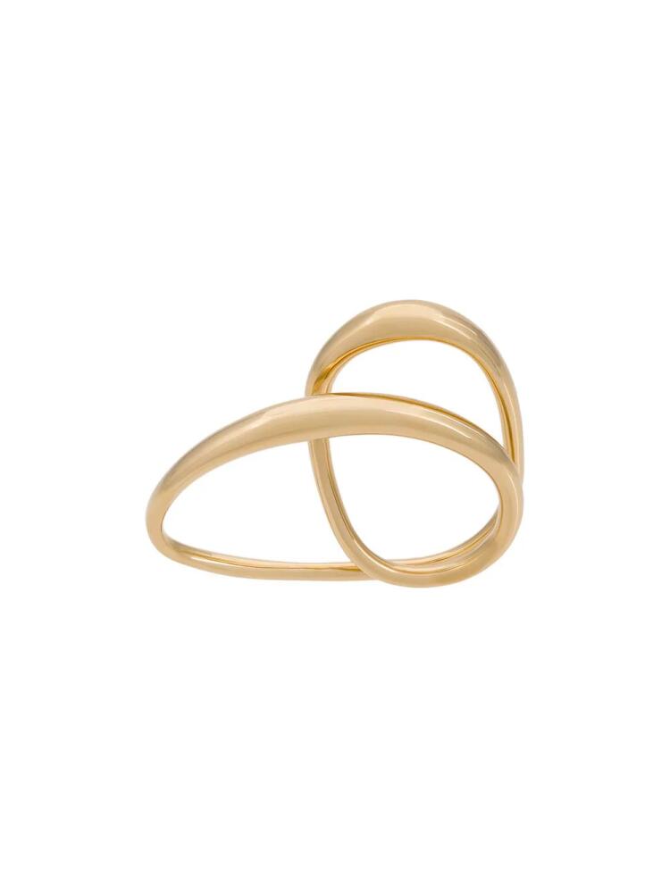 Charlotte Chesnais Heart two-finger gold-plated ring - Metallic Cover