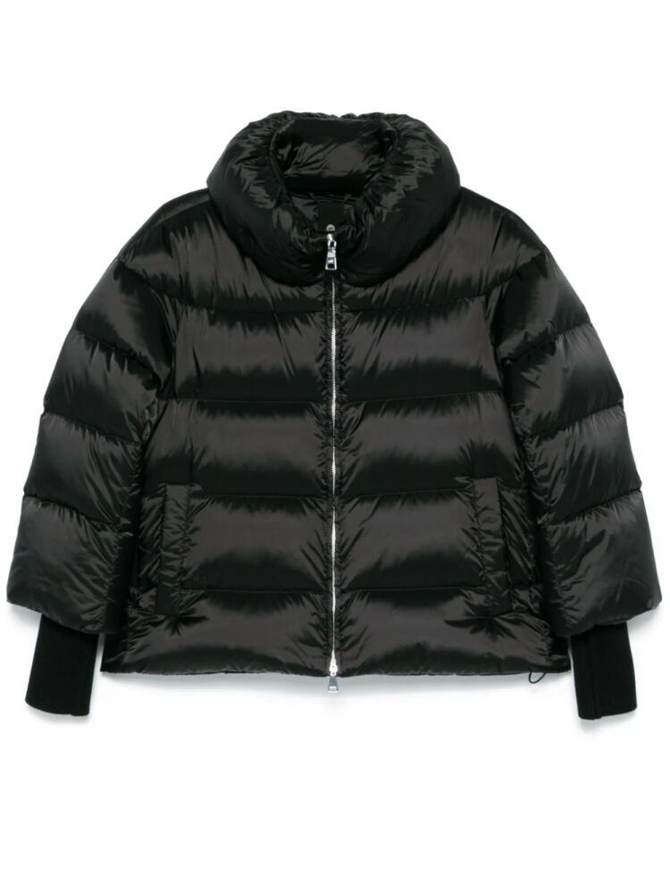 Add ribbed-cuffs puffer jacket - Black Cover